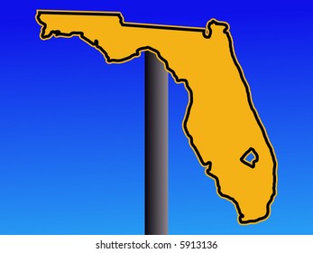Florida map warning sign
