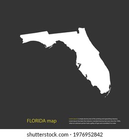 FLORIDA map white color High Detailed on dark background. Abstract design vector illustration eps 10