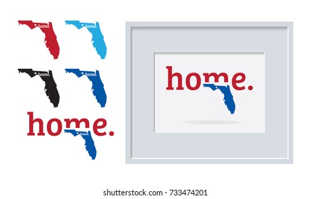 Florida maps with wording home collection.