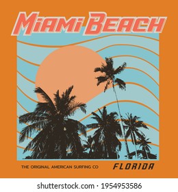 Florida Miami Beach Vector T Shirt Design