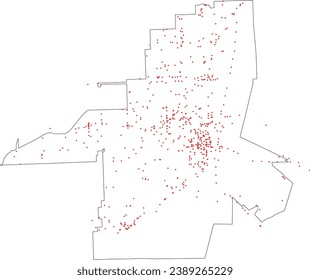 Florida Miami City map with Landmarks Locations from City Miami GIS Open Data