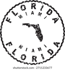 Florida Miami Round Seal Kartendesign