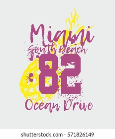 Florida Miami South Beach graphic design vector art