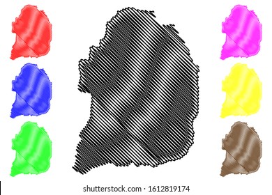 Florida municipality (Commonwealth of Puerto Rico, Porto Rico, PR, Unincorporated territories of the United States) map vector illustration, scribble sketch Florida map