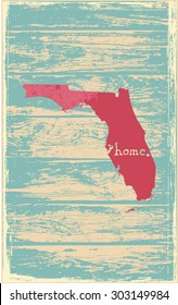 Florida nostalgic rustic vintage state vector sign