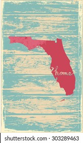 Florida nostalgic rustic vintage state vector sign