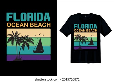 Florida ocean Beach T-Shirt design para hombres y mujeres