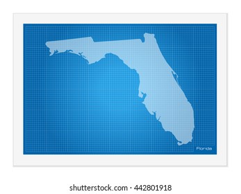 Florida on blueprint on a white background.