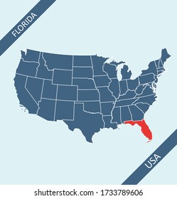 Florida on United States map