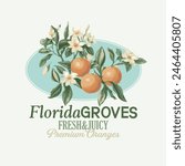 Florida Orange Grove Vector Graphic