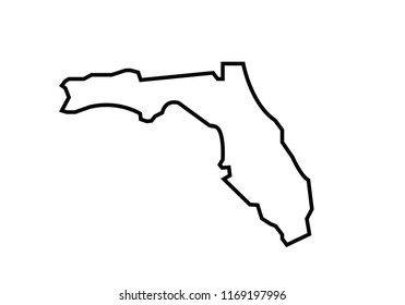 Florida outline map state shape united states