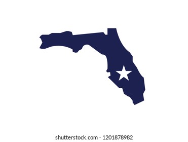 Florida outline map state shape USA