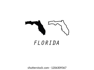 Florida outline map state shape USA America borders