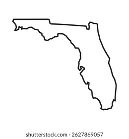 Florida Outline Vector Map - State Border Illustration