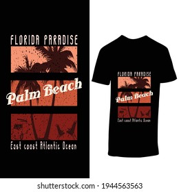 
Florida Paradise Palm Beach East coast Atlantic Ocean T Shirt Design