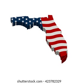 Florida patriot map. 3D vector illustration design