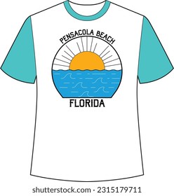 Florida Pensacola Beach T-Shirt, Florida Beach, Pensacola Beach, Beach Sunset, Summer T-Shirt