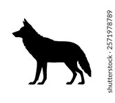 Florida red fox silhouette vector illustration design on white background.