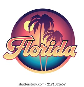 Florida round symbol vector illustration