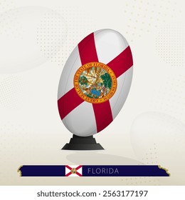 Florida Rugby Ball on Rugby Kicking Tees with Modern Design. Illustration perfect for sports, national pride, and rugby-related projects.