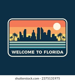 Florida Skyline Beach - Tee Design For Printing