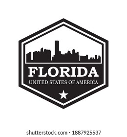 florida skyline silhouette vector logo