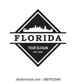 florida skyline silhouette vector logo