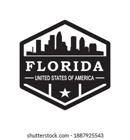 florida skyline silhouette vector logo