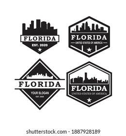 florida skyline silhouette vector logo
