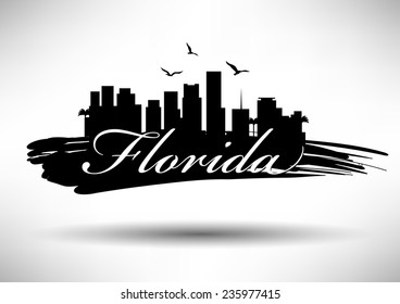 Florida Skyline with Typography Design