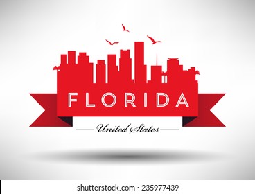 Florida Skyline with Typography Design