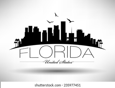 Florida Skyline with Typography Design