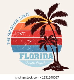 Florida South Beach - Tee Design For Printing