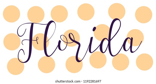 Florida. State of America. Text design. Vector illustration.