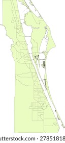 Florida State Brevard County vector Census Tract polygon based on Tiger 2020 Census Data
