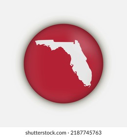 Florida state circle map with shadow