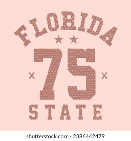 Florida state College prints, this graphic use for t shirt sweatshirt, Florida vintage typography. Vector illustration design for fashion graphics, t shirts, prints.