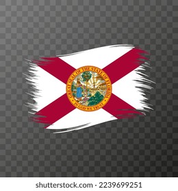 Florida state flag in brush style on transparent background. Vector illustration.
