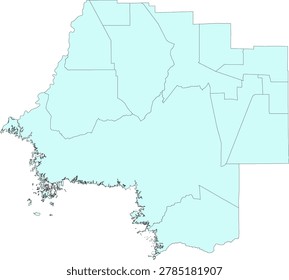 Florida State Levy County vector Census Tract polygon based on Tiger 2020 Census Data