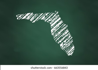 Florida State Map Chalk Style