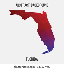 Florida state map in geometric polygonal style.Abstract tessellation,modern design background. Vector illustration EPS8