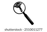FLORIDA state map in magnifying glass, black isolated silhouette