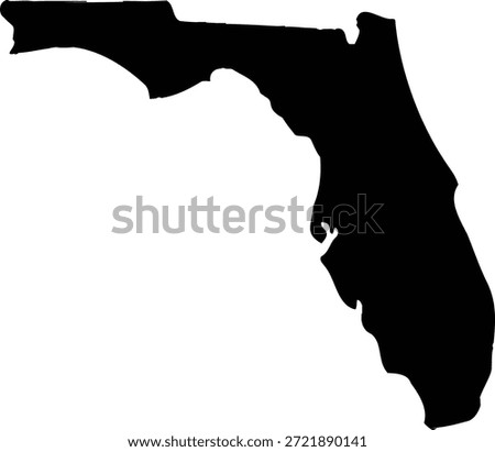 Florida state map outline silhouette American state boundary shape