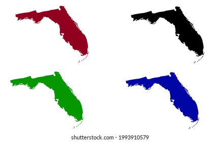Florida state map silhouette in the United States
