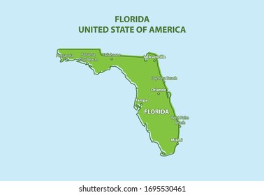 Mapa Estatal de Florida, Estados Unidos de América