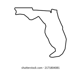 Florida state map. US state map. Florida outline symbol. Vector illustration