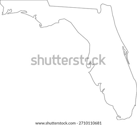 Florida State Outline Simple Vector Map Minimalist