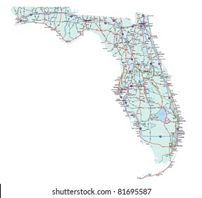 Florida state road map and Interstates  U S  Highways   state roads 