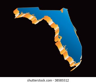 florida state shape icon in blue