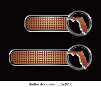 florida state shape on brown checkered tabs